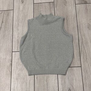 Willow Ridge Sparkling Gray Sleeveless Sweater